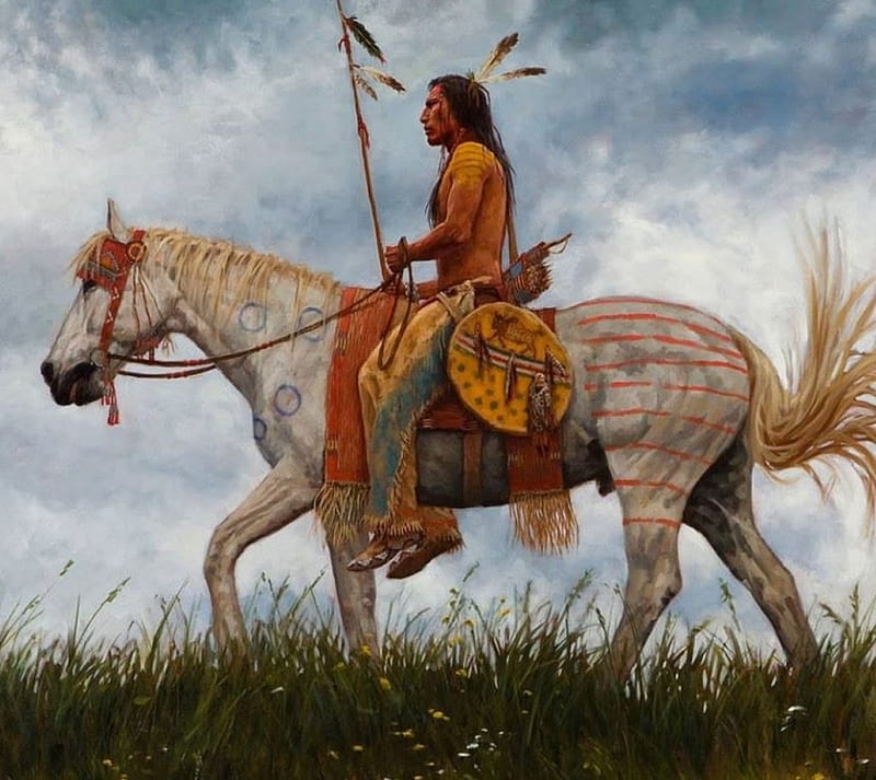 Native American, horse, people, HD wallpaper