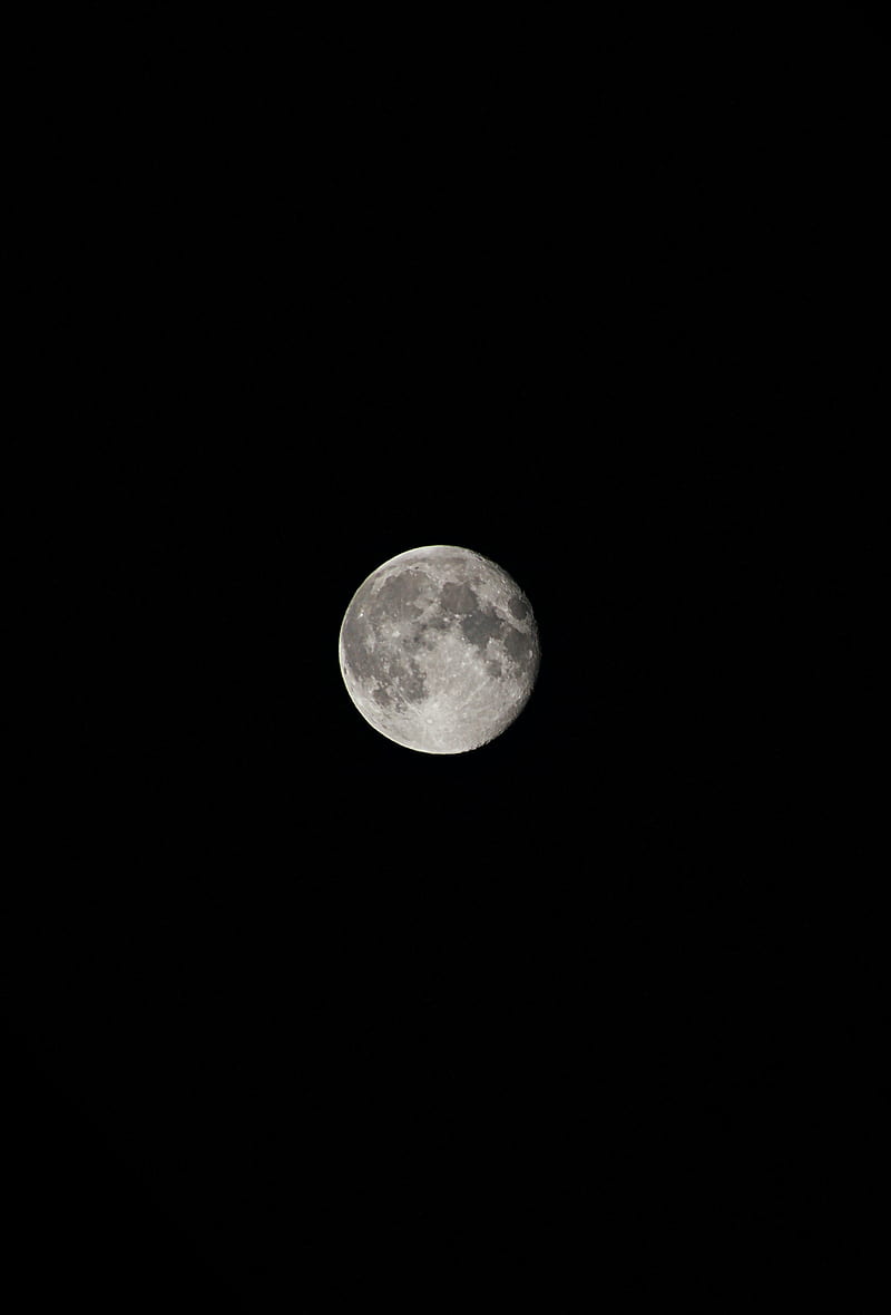 full moon, moon, black, HD phone wallpaper