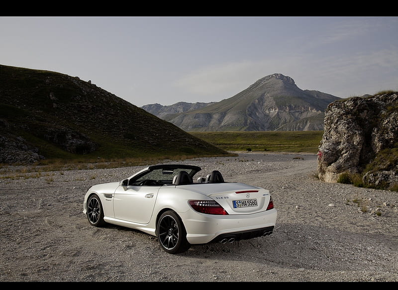 2012 Mercedes-Benz SLK 55 AMG - Rear, car, HD wallpaper | Peakpx