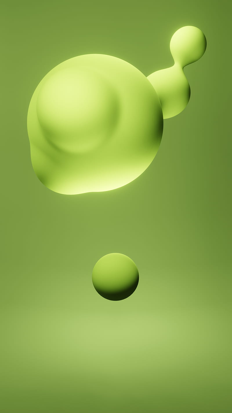 Blob (character), artwork, 3D, render, CGI, digital art, green background, simple background, HD phone wallpaper