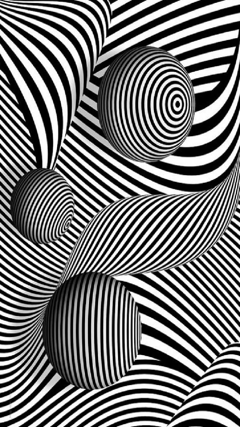 Crazy stripe, black, white, desenho, illusion, pattern, eyes, HD phone wallpaper