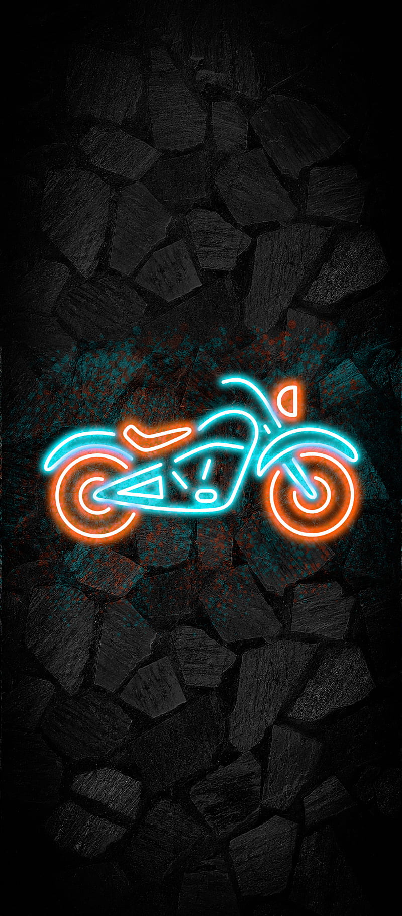 Bike, 3d, car, logo, neon, road, HD phone wallpaper | Peakpx