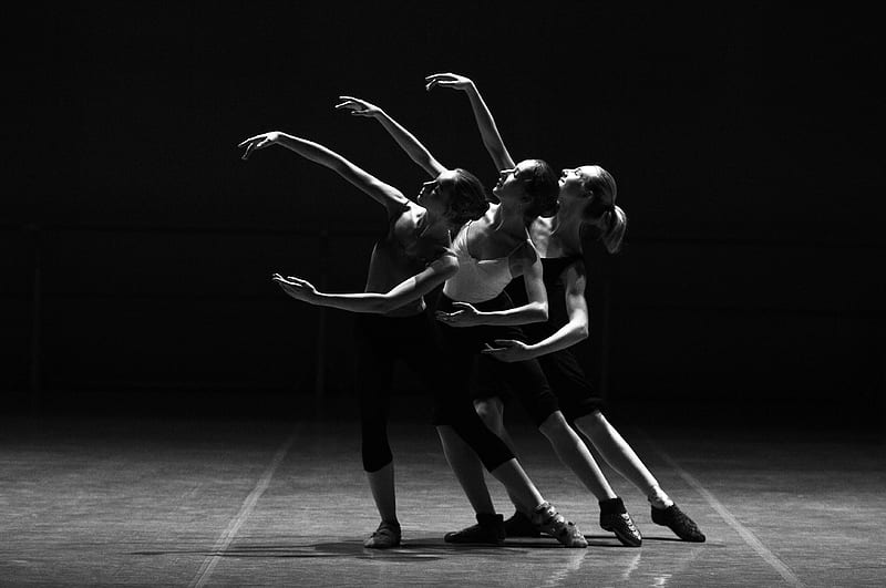 Ballerina Dancer Monochrome, ballerina, dancer, girls, monochrome, black-and-white, HD wallpaper