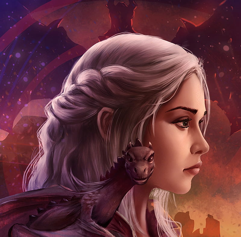 Khaleesi, game of thrones, dragon, mother, fantasy, profile, girl, daenerys  targaryen, HD wallpaper | Peakpx