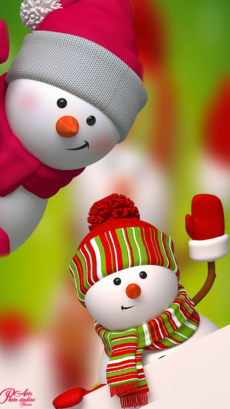Snowman fun, snowmen, christmas, HD phone wallpaper
