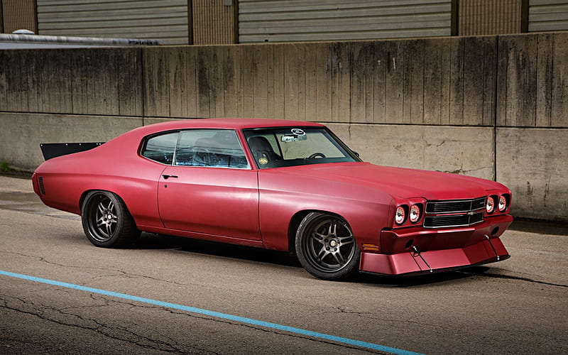 Chevrolet Chevelle SS 396, 1969, retro cars, red coupe, tuning Chevelle, custom Chevelle, american vintage cars, Chevrolet, HD wallpaper