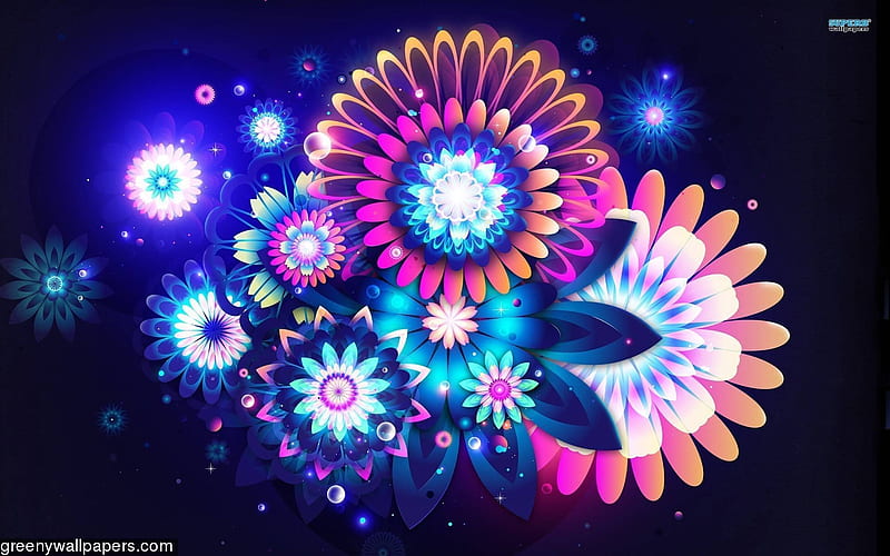 Flowers abstract, Vector, New, Fresh, Flowers, 1920x1200, HD wallpaper