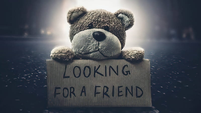 Teddy Bear Looking For A Friend, artist, artwork, digital-art, HD wallpaper