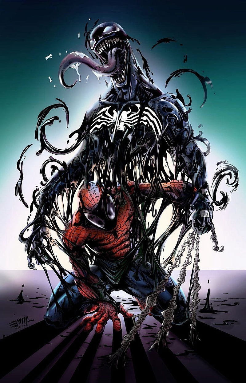 Venom vs Spiderman, comic, marvel, stan, HD phone wallpaper