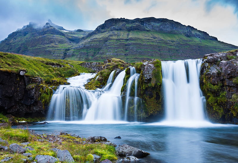 Waterfalls Waterfall Iceland Mountain River Hd Wallpaper Peakpx