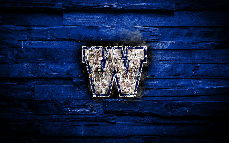 Winnipeg Blue Bombers, burning logo, CFL, blue wooden background, grunge, canadian football team, Canadian Football League, football, Winnipeg Blue Bombers logo, Canada, HD wallpaper