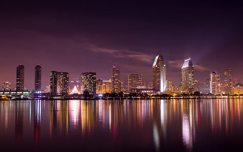 San Diego Skyline, world, skyline, city, HD wallpaper