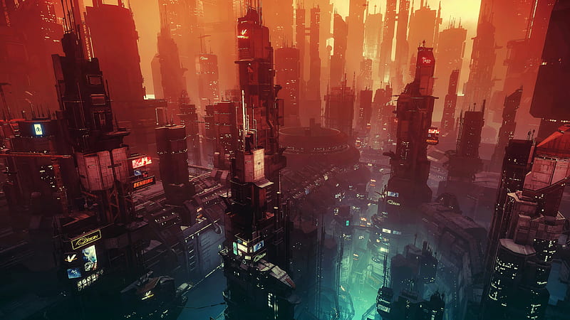 Cyberpunk City Buildings Sci-Fi 4K Wallpaper #4.74