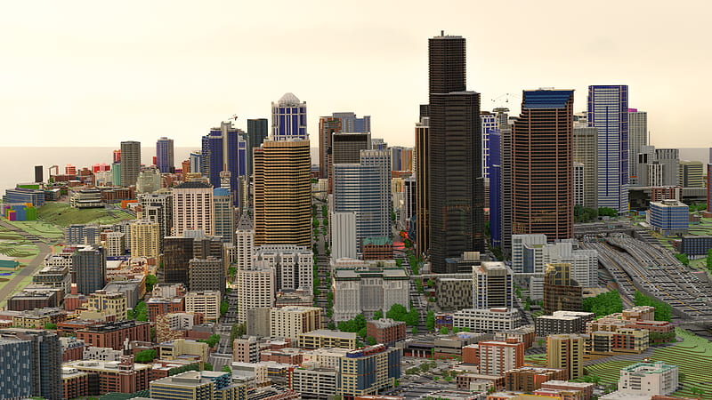 Building Seattle, brick by video game brick: City rises in