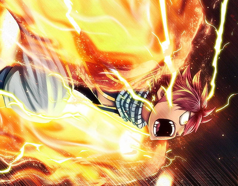 Natsu Dragneel, fire, male, fairy tail, flames, anime, natsu, HD wallpaper