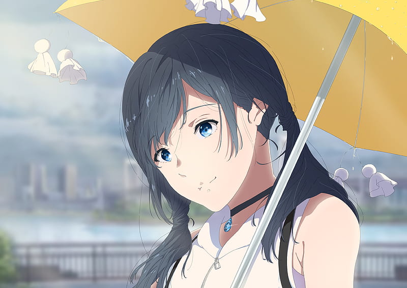 tenki no ko, amano hina, umbrella, black hair, Anime, HD wallpaper