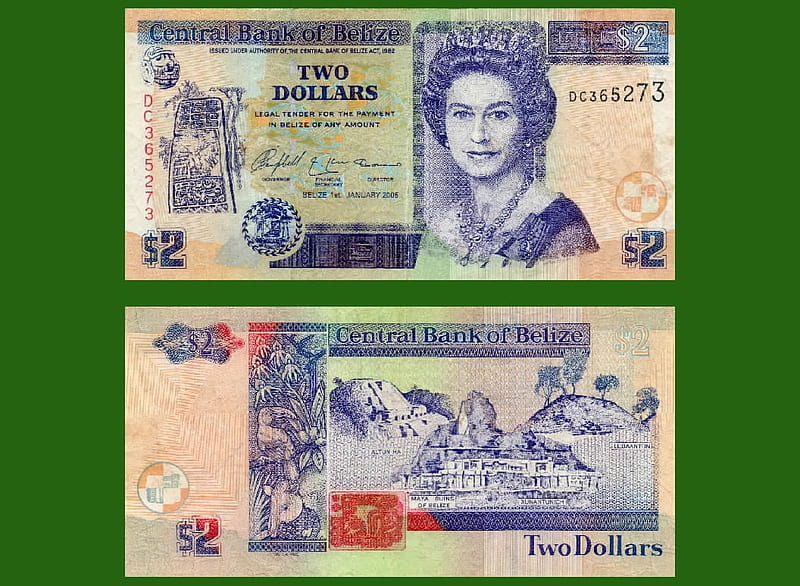 Belize Banknote, Numismatics, Belize, Elizabeth II, Banknote, Money, HD wallpaper