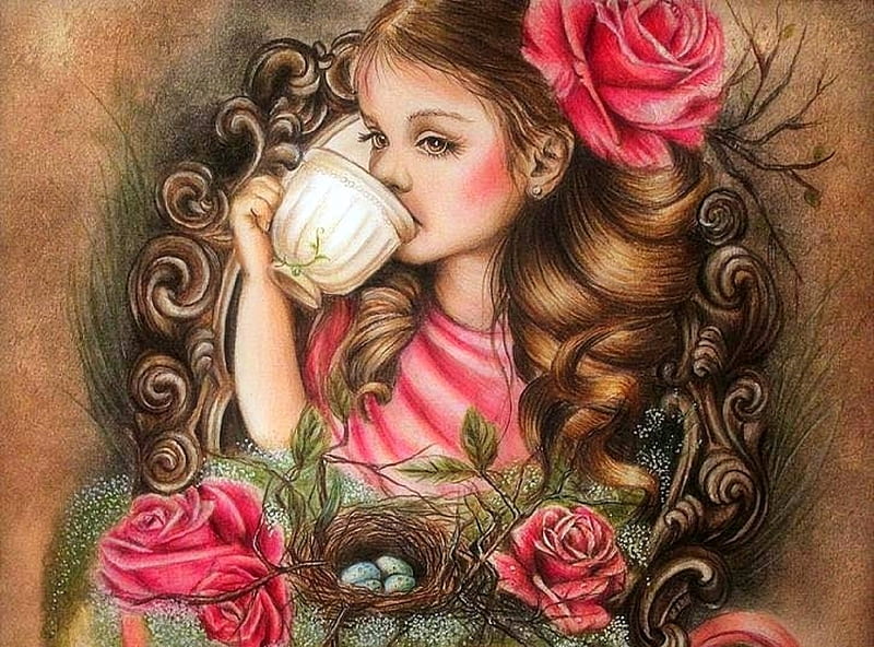 Valentine's Porcelain, love four seasons, roses, tea cup, Valentines, fantasy, weird things people wear, eggs, eaters, child, girls, beloved valentines, drawings, porcelain, HD wallpaper