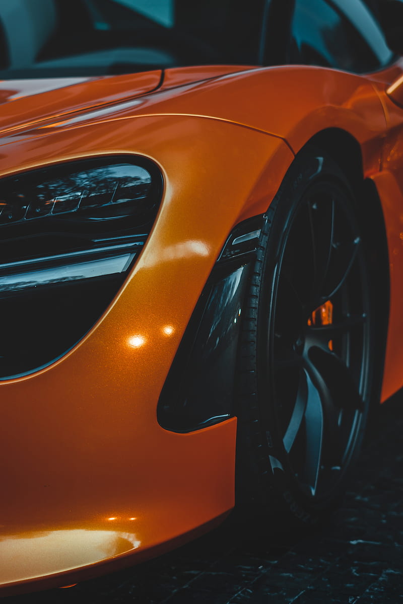 car, sportscar, orange, wheel, HD phone wallpaper