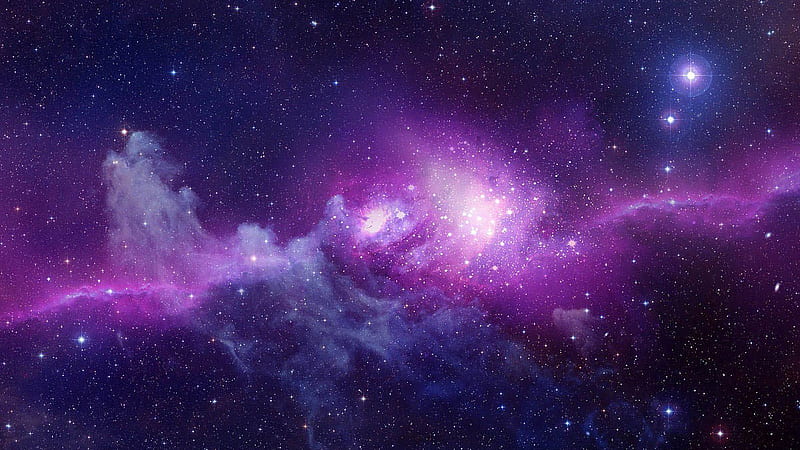 Purple Blue Starry Sky Space Galaxy, HD wallpaper