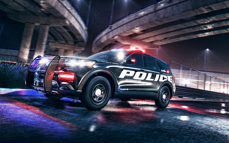 2020, Ford Explorer, Police Interceptor, exterior, police SUV, new police Explorer, American cars, Ford, HD wallpaper