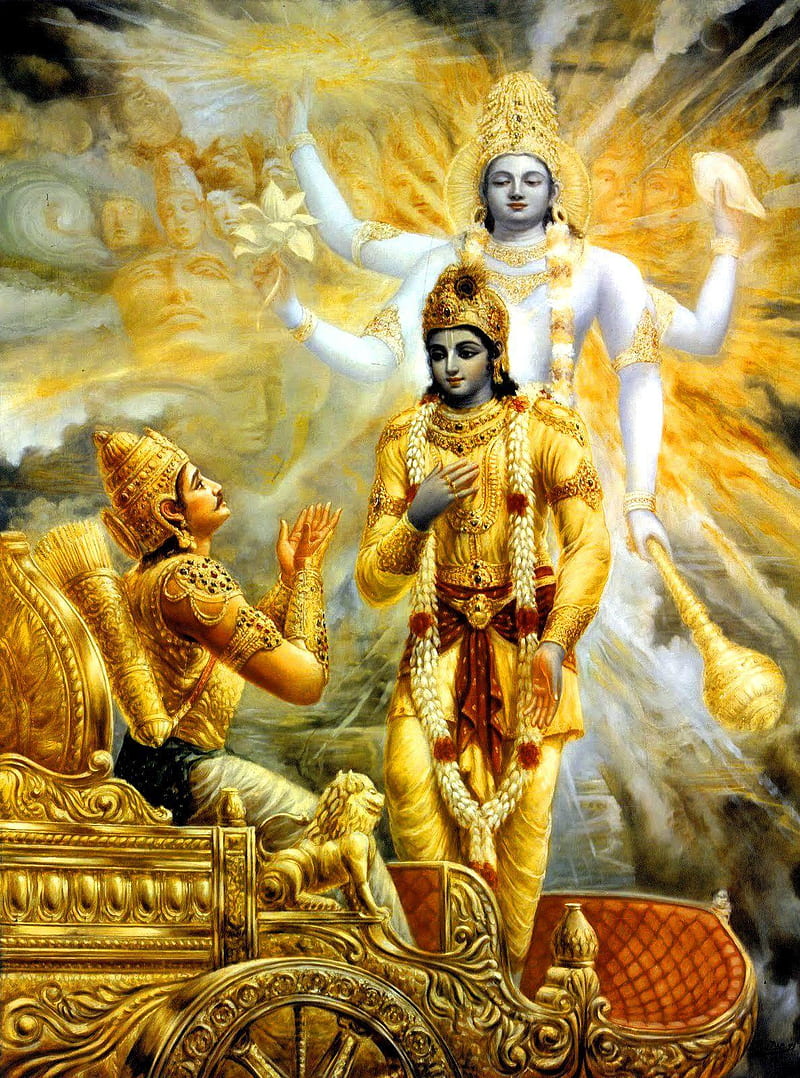 shri krishna with arjun wallpaper