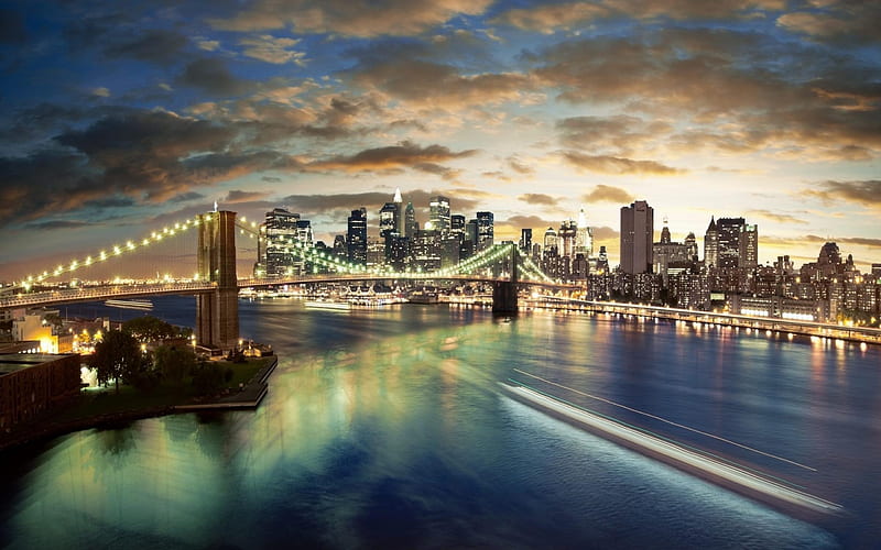 brooklyn bridge-city architecture, HD wallpaper