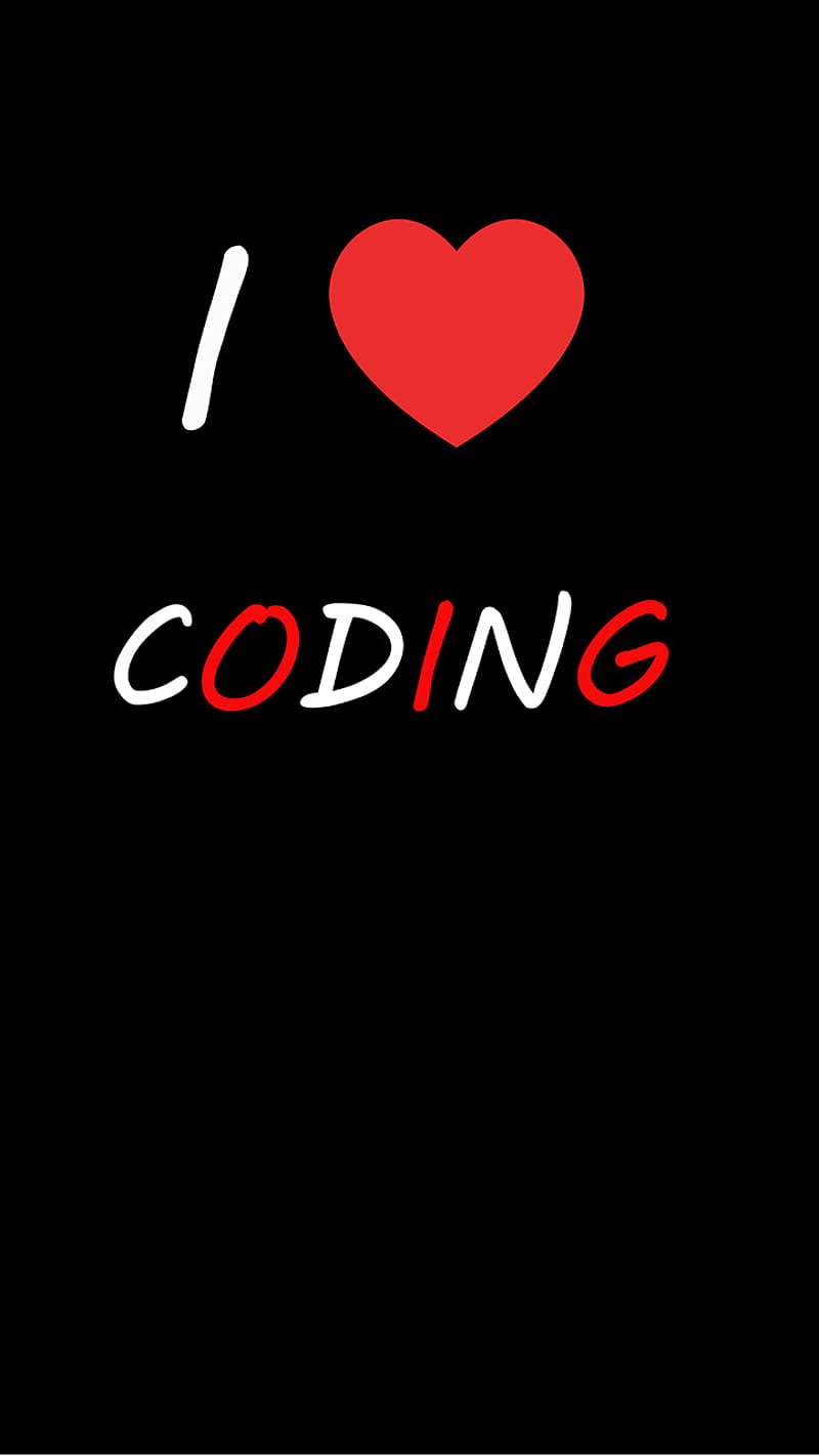 Coding lover, black, coding, heart, lover, programing, red, HD phone wallpaper