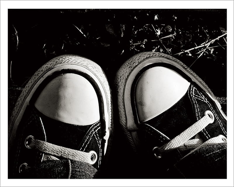 My Converse, cute, cool, graphy, converse, black and white, abstract, pair, shoes, HD wallpaper