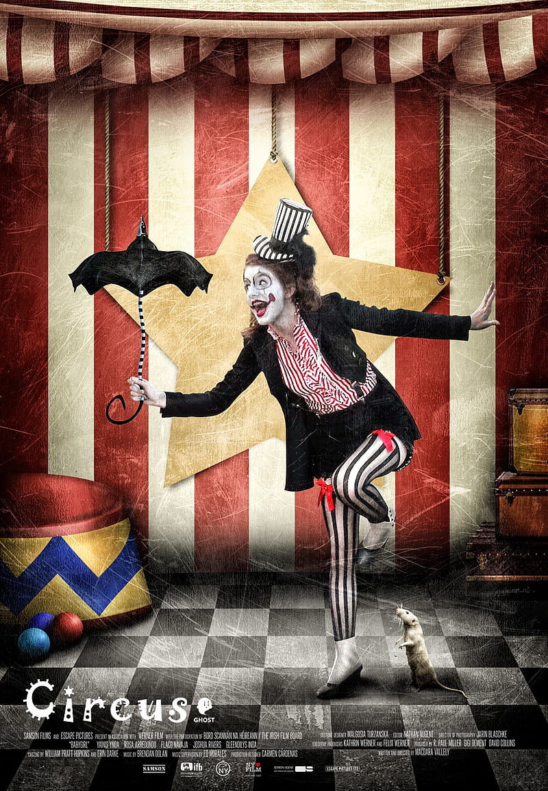 circus, women, clown, umbrella, rats, HD phone wallpaper