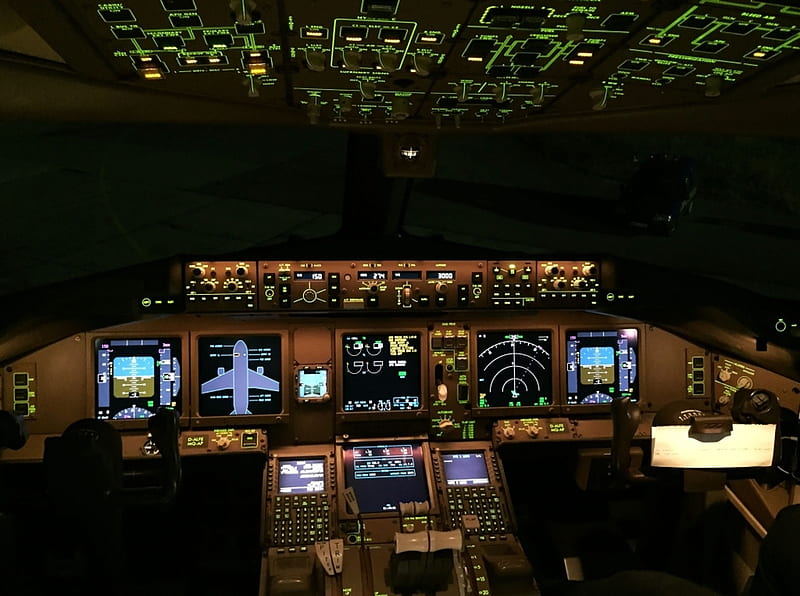 Cockpit at night, amazing, plane, cockpit, night, HD wallpaper | Peakpx