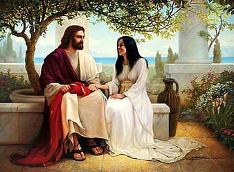 Jesus and the samaritan woman, christ, jesus, love, woman, god, HD wallpaper  | Peakpx