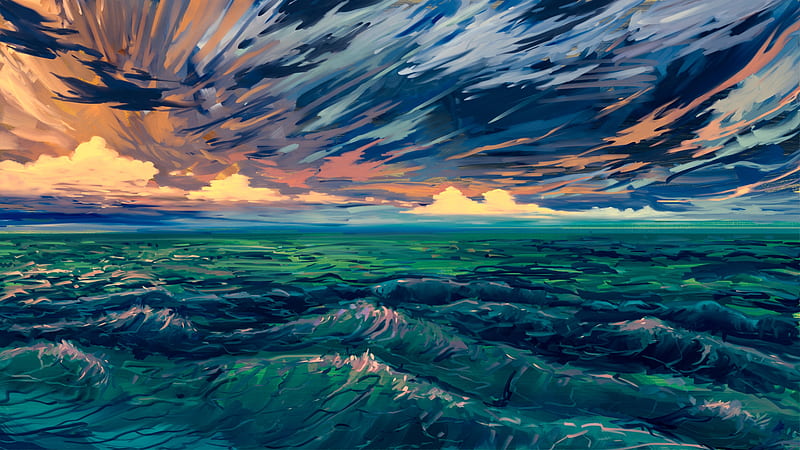 Seascape 2020 Digital Art, HD wallpaper
