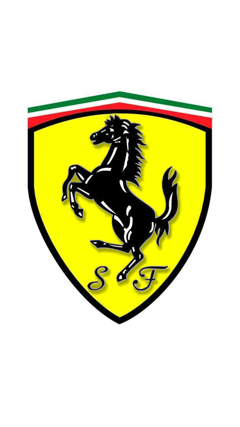 Ferrari logo, clean, ferrari, logo, plain, HD phone wallpaper | Peakpx