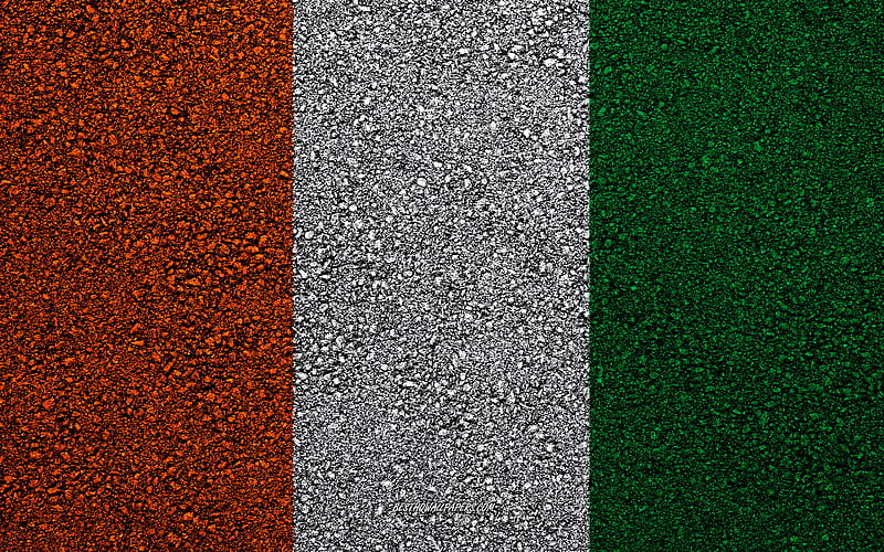 Flag of Cote d Ivoire, asphalt texture, flag on asphalt, Cote dIvoire flag, Africa, Cote d Ivoire, flags of African countries, HD wallpaper