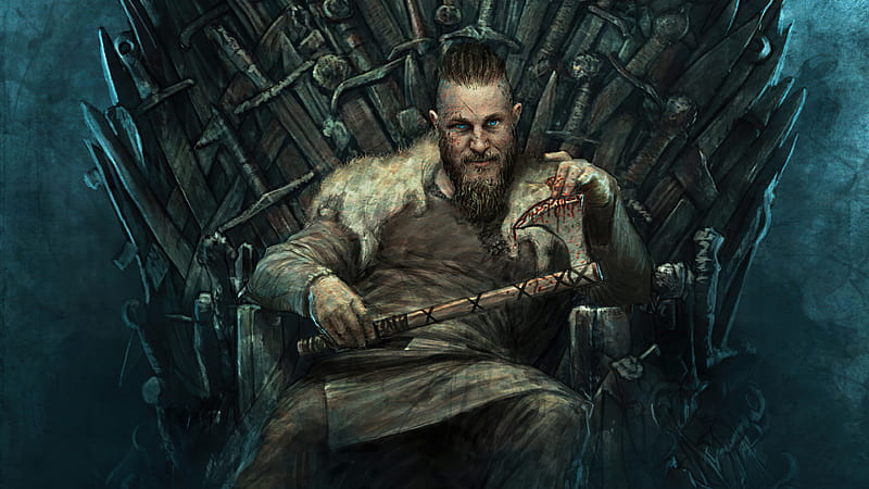 King Ragnar , vikings, tv-shows, artstation, HD wallpaper