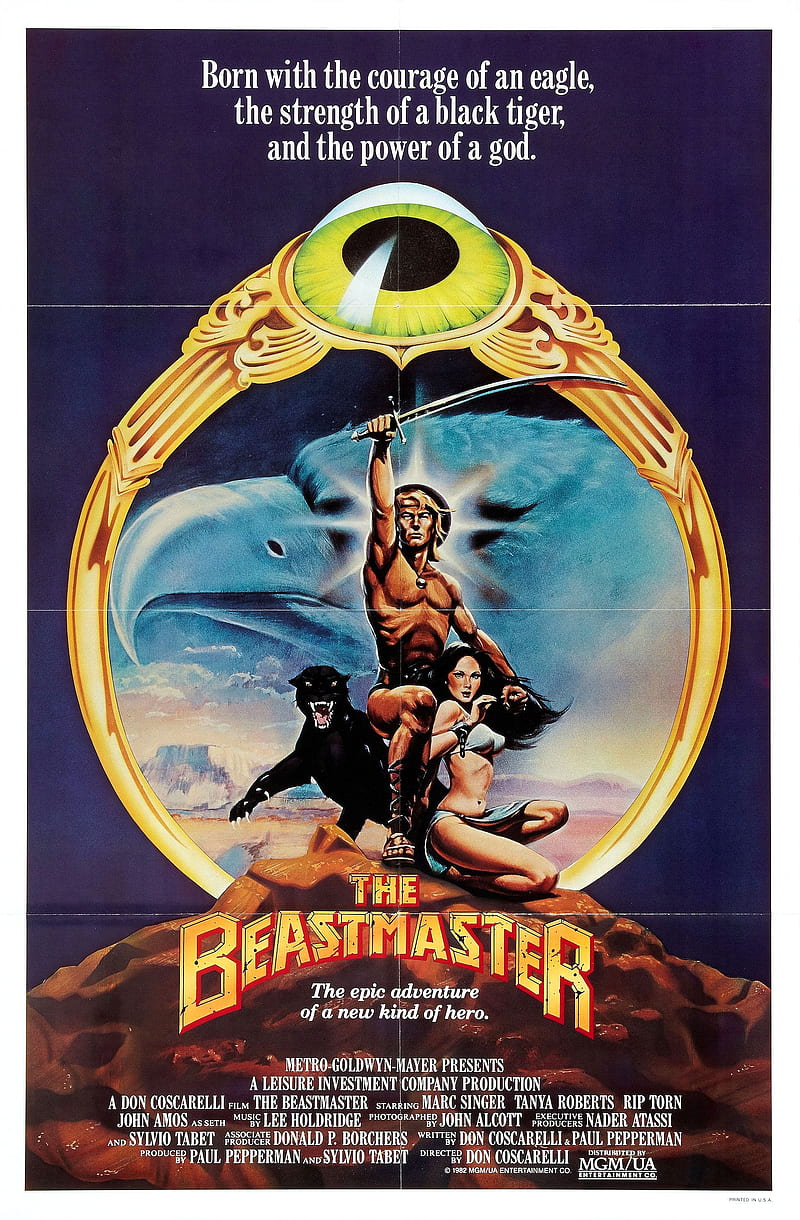 Beastmaster (1982), movie poster, panthers, HD phone wallpaper