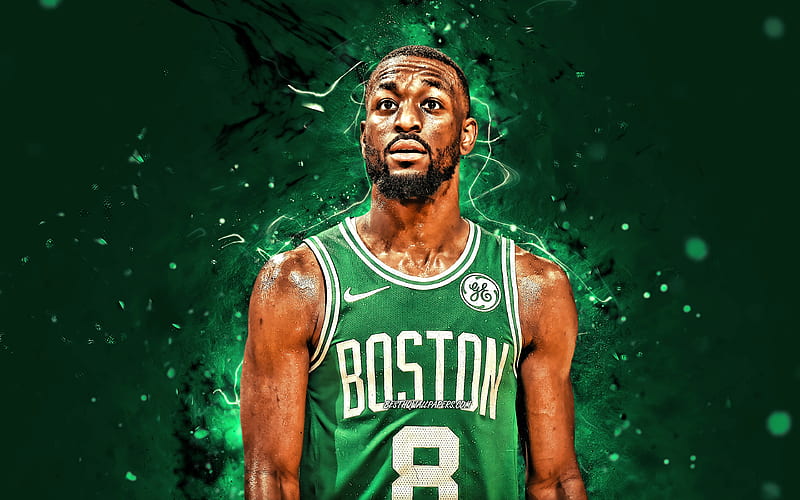 Kemba Walker, 2020, Boston Celtics NBA, basketball, green neon lights, USA, Kemba Hudley Walker, Kemba Walker Boston Celtics, creative, Kemba Walker, HD wallpaper