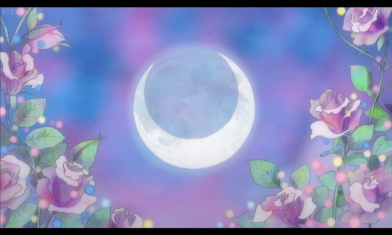 Moon anime pink purple water artwork crescent moon  2560x1440  Wallpaper  wallhavencc