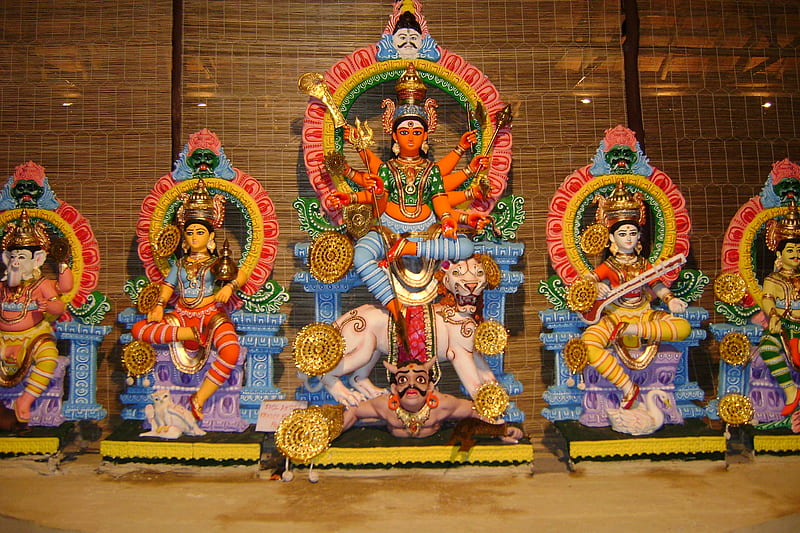 Goddess Durga, 2009, durga, puja, kolkata, HD wallpaper