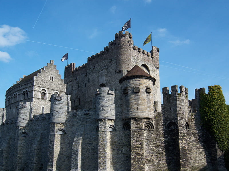 Castle Gravensteen, belgium, medieval, tower, middle ages, castle, HD wallpaper