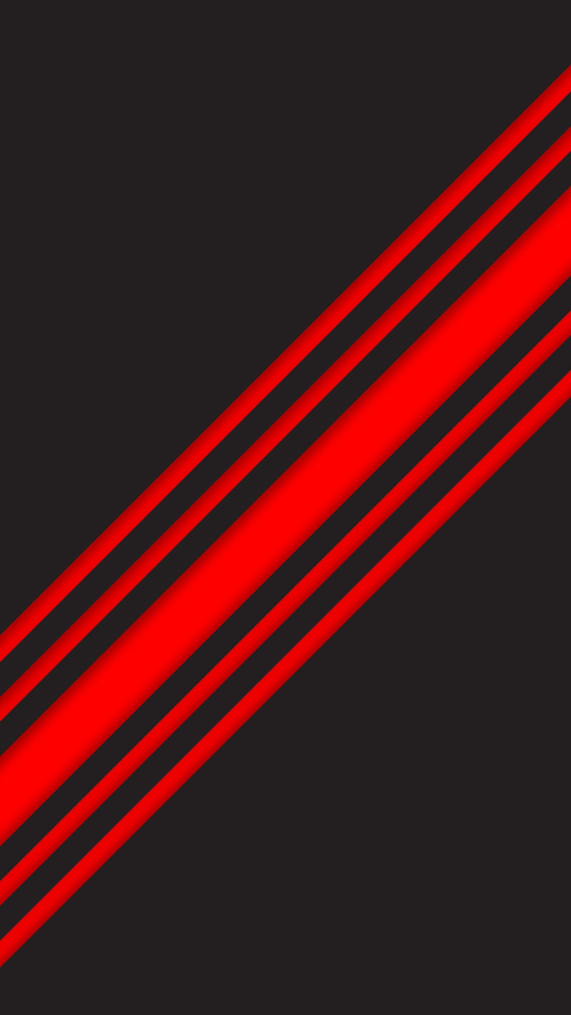Abstract lines design, Minimal, black, flat, modern, red, simple, HD phone wallpaper