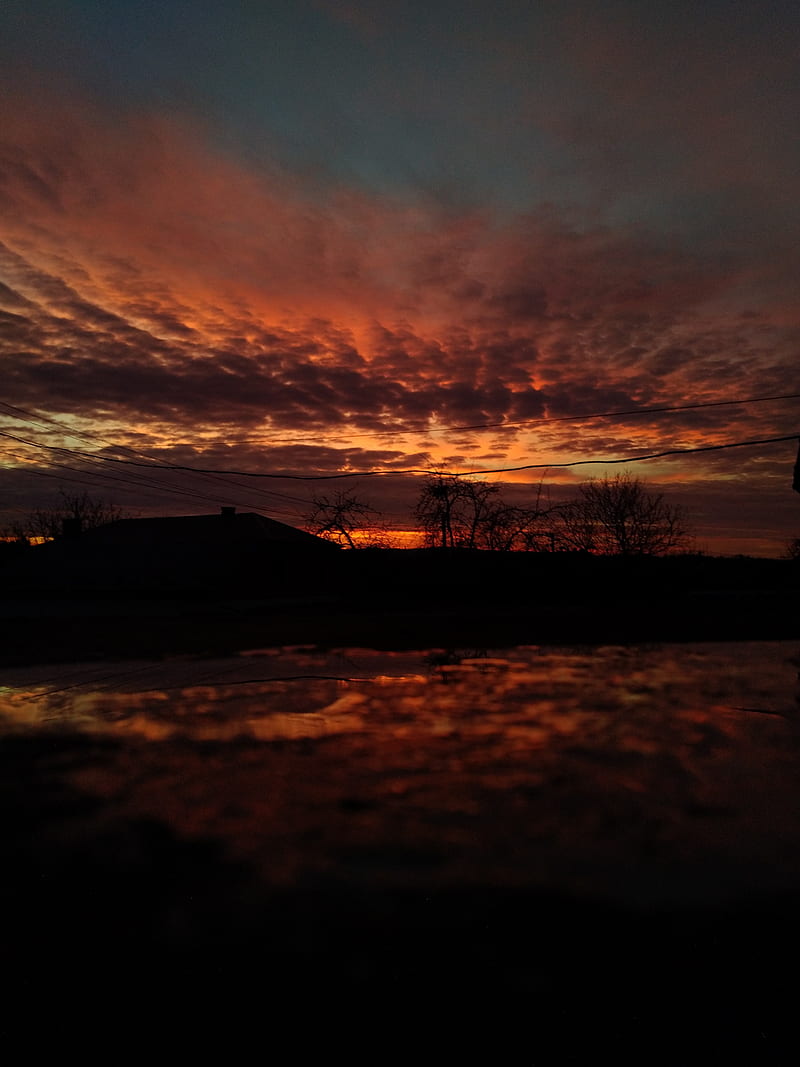 dusk, dark, evening, nature, HD phone wallpaper
