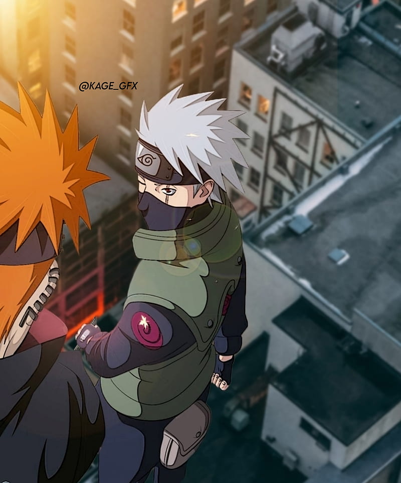 Kakashi vs Pain, anime, hokage, itachi, leaf, love, nagato, naruto, sharingan, HD phone wallpaper