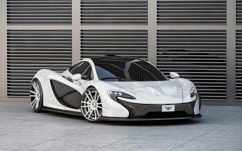McLaren P1, 2019, white supercar, white P1, tuning P1, British sports cars, McLaren, HD wallpaper