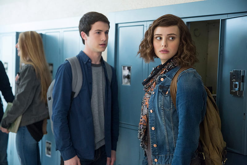 Clay And Hanna In 13 Reasons Why, 13-reasons-why, tv-shows, girls, actress, katherine-langford, dylan-minnette, HD wallpaper