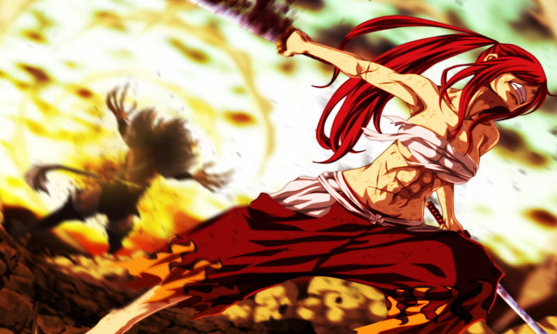 She's too strong, Fairy Tail, Dark Guild, Anime, Reequip, Demon, Manga, Nine Demon Gates, Star Slave Angel, Shes Too Strong, Erza Scarlet, Mage, Kyouka, Etherious, Tartarus Arc, HD wallpaper