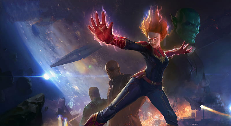 Captain Marvel Movie Concept Art, captain-marvel, superheroes, artwork, art, artstation, HD wallpaper