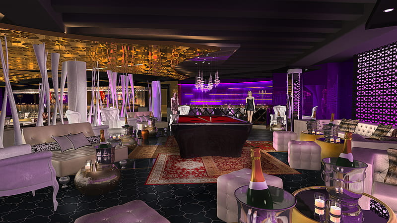 Arkadia, florida, lounge, purple, miami beach, bonito, pool, lights, HD wallpaper