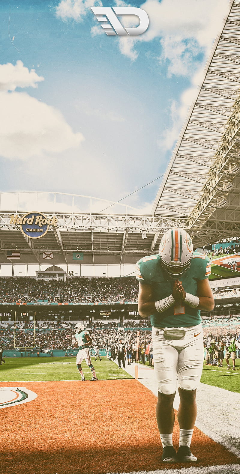 Tua Tagovailoa grunge art Miami Dolphins back view quarterback  american football HD wallpaper  Peakpx